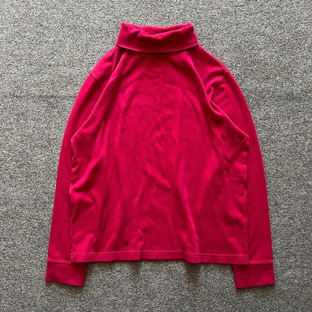 Croft & Barrow Red‎ Turtleneck Long Sleeve Shirt Top Women’s L Cotton Base Layer